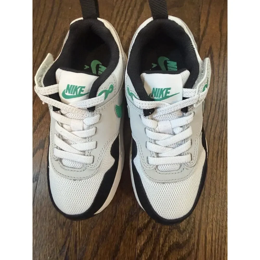 Nike AIR MAX 1 EASYON PS 'BLACK STADIUM GREEN' Little Kids Sz 9c NEW